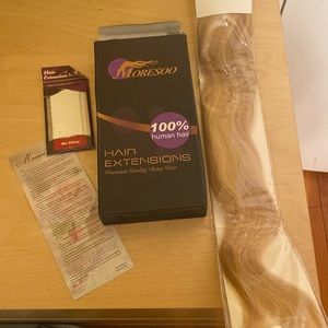 Moresoo blond human hair extensions